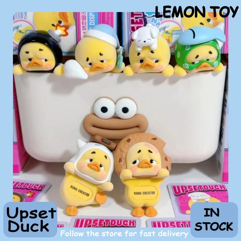 Nuovo UpsetDuck Hipper Series Scatola cieca in vinile Visualizzazione dello stato Anatra Anime Figura carina Ornamento per bambola Regalo di compleanno di Natale per ragazza