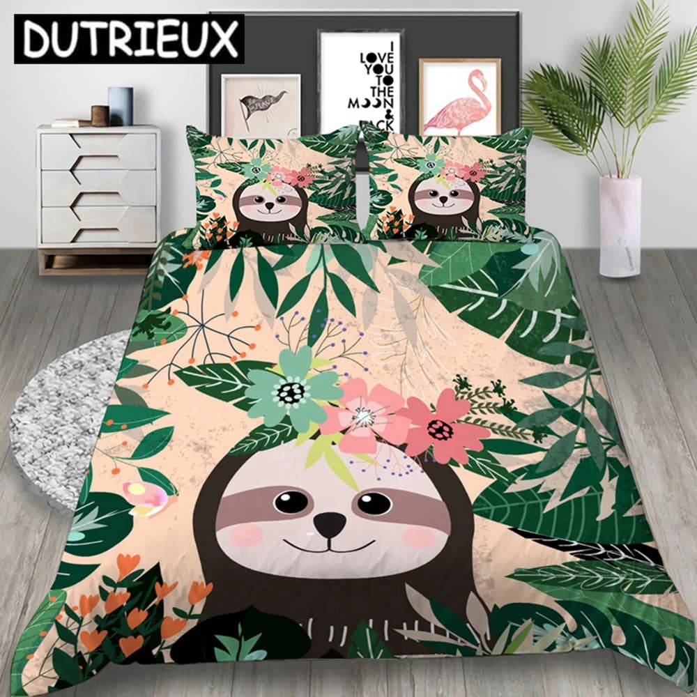 Cartoon Bradipo Set of 3D Printed Bed Linen Covers Loyalty Set of Bedlinen Comforter Bed linen Bed linen Bed linen (No sheets)