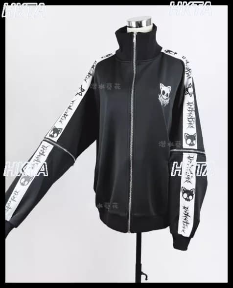 Abbigliamento gotico di Halloween in stile giapponese Cappotto in felpa con subcultura anime Giacca da donna con cappuccio nera stile college punk