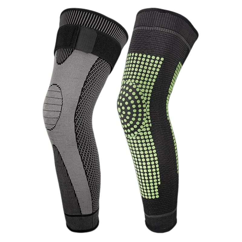 1 paio di maniche a gamba intera, maniche a compressione per gamba, tutore lungo per ginocchio in assenzio per uomo donna, basket, artrite, ciclismo, sport