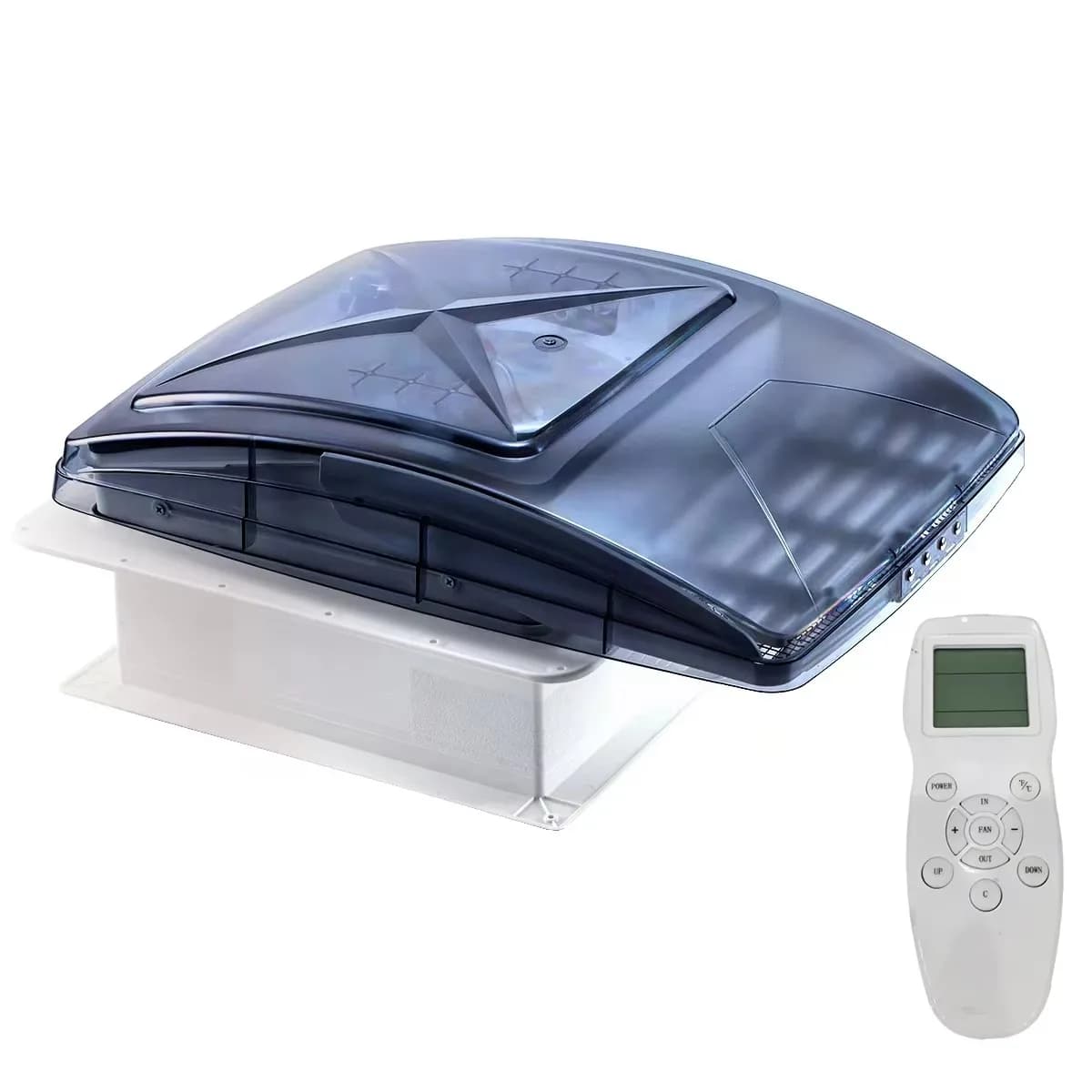 12V Manual & Electric RV Roof Vent Fan Bathroom Ventilation Exhaust Fan for RV Camper Trailer 400*400mm