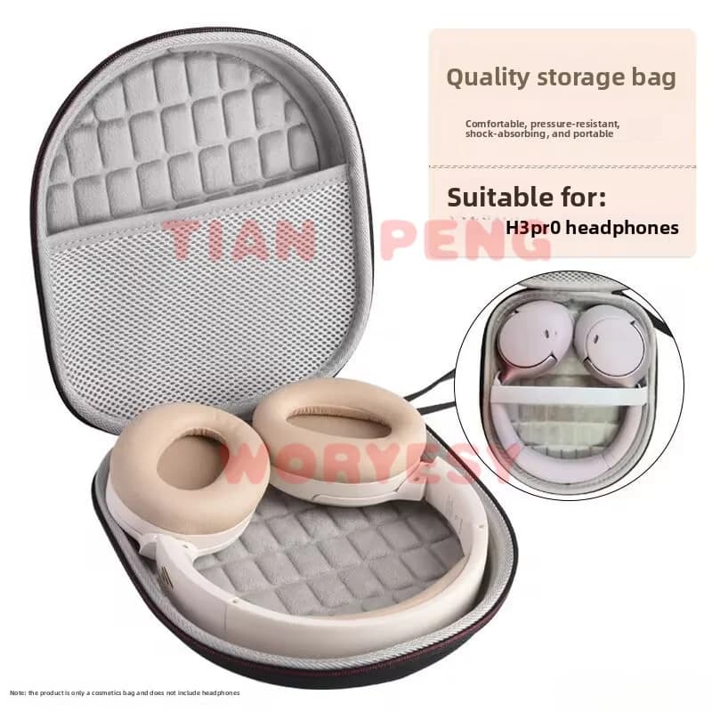 WYORESY custom tailored portable headphone case for QCY H3 Pro fits folded over ear headphone size perfectly