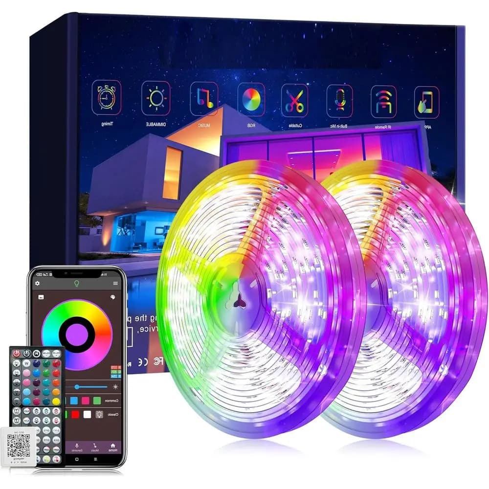 Strisce LED RGB Intelligenti con Controllo App - 60 Metri per Camera da Letto, Cucina, Decorazioni per Feste