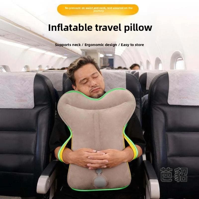 Inflatable Travel Pillow for Sitting Sleep High Speed Train Elderly Economy Class Cushion U-Shaped Pillow for Traveling