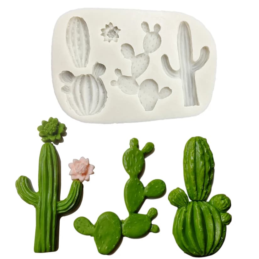 Cactus Plant Silicone Mold for Fondant Cake Decor Cupcakes Sugarcraft Cookies Candies Cards and Clay Resin Bakeware Tools M2636