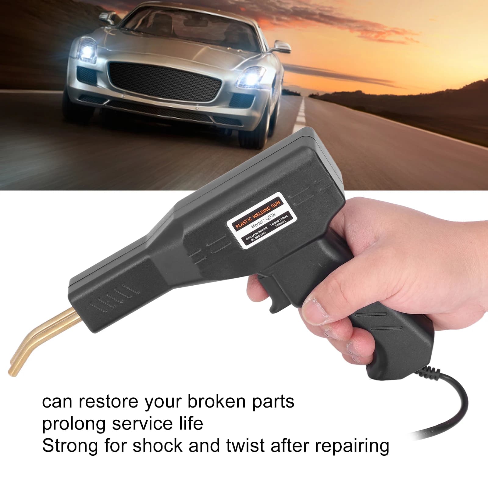 Kit di Riparazione Paraurti Auto con Saldatrice a Caldo 50W, Attrezzi da Garage, Macchina per Saldatura e Riparazione Nera