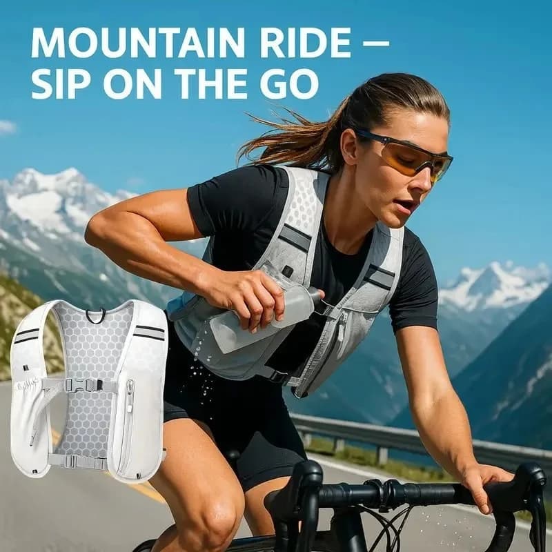 Lightweight Reflective Hydration Running Vest Marathon Trail Hiking Cycling Water Bottle Chest Pack Phone Holder Outdoor Sports