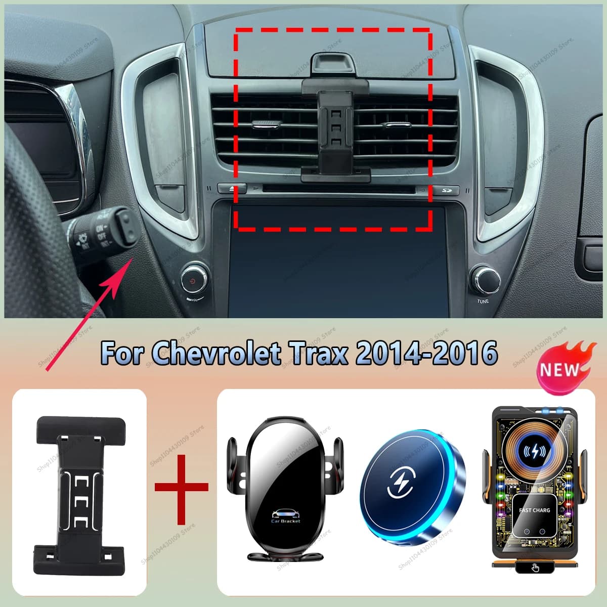 For Chevrolet Trax 2014-2016 Smart car phone holder Mount Automatic Locking Cell Phone Vehicle-Specific Charging Holder