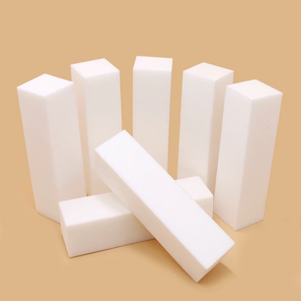 50 pcs professional nail file polishing block white sponge 100 grit product for manicure on four sides pedicure nail file and swab set