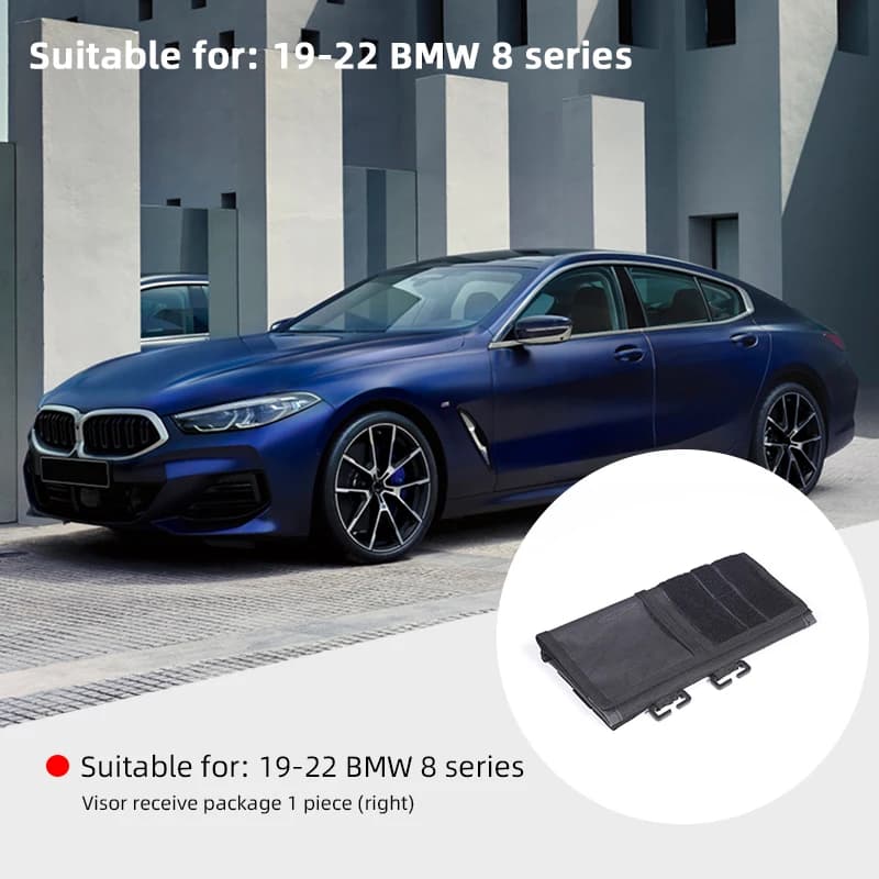 Organizer per Pannello Visiera BMW Serie 8 2019-2022, Portaoggetti per Visiera Auto con Cinghia in Velcro, Accessori Parasole