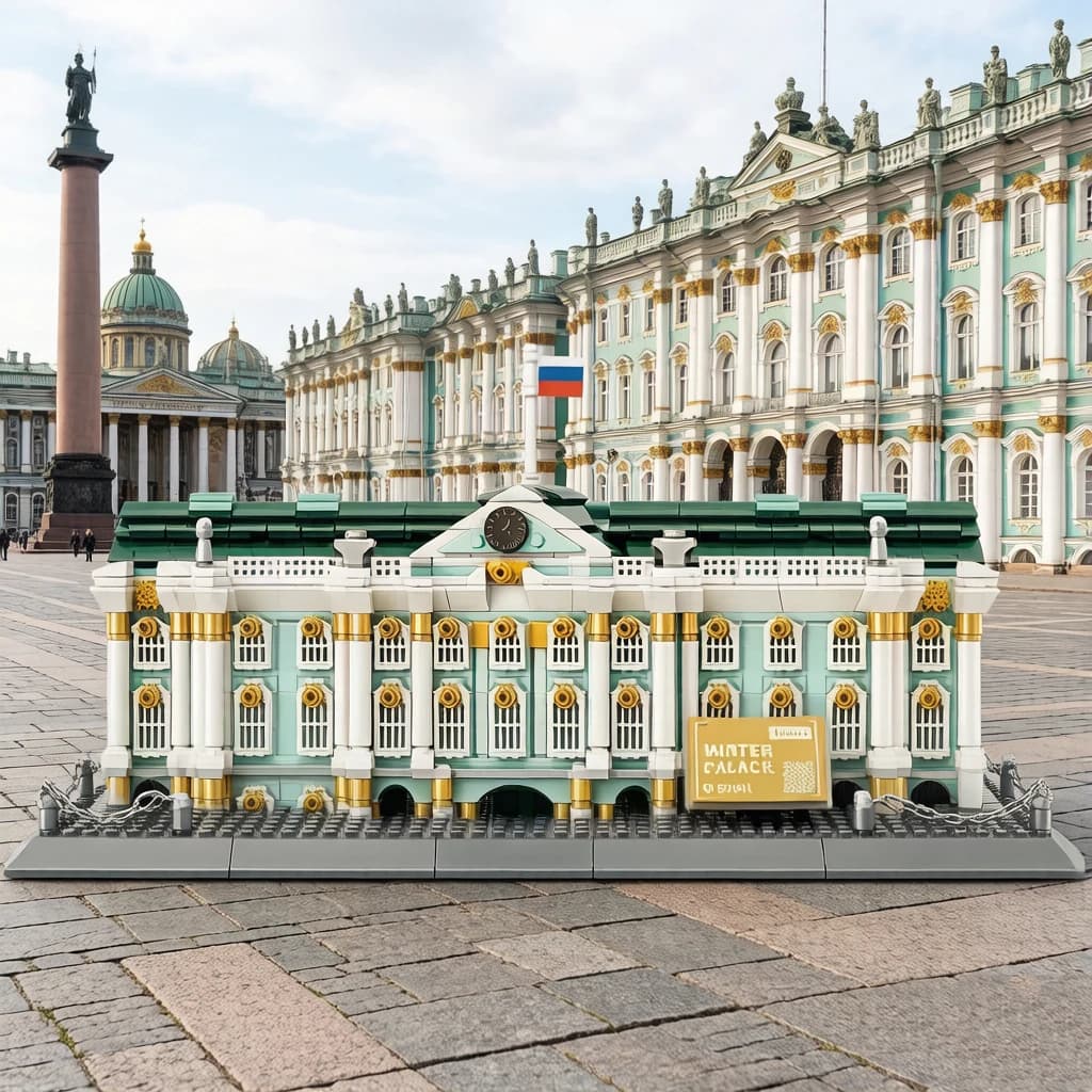 Set di Costruzioni Creative della Architettura di San Pietroburgo, Russia: Modello Educativo del Palazzo d'Inverno in Mattoncini, Idea Regalo