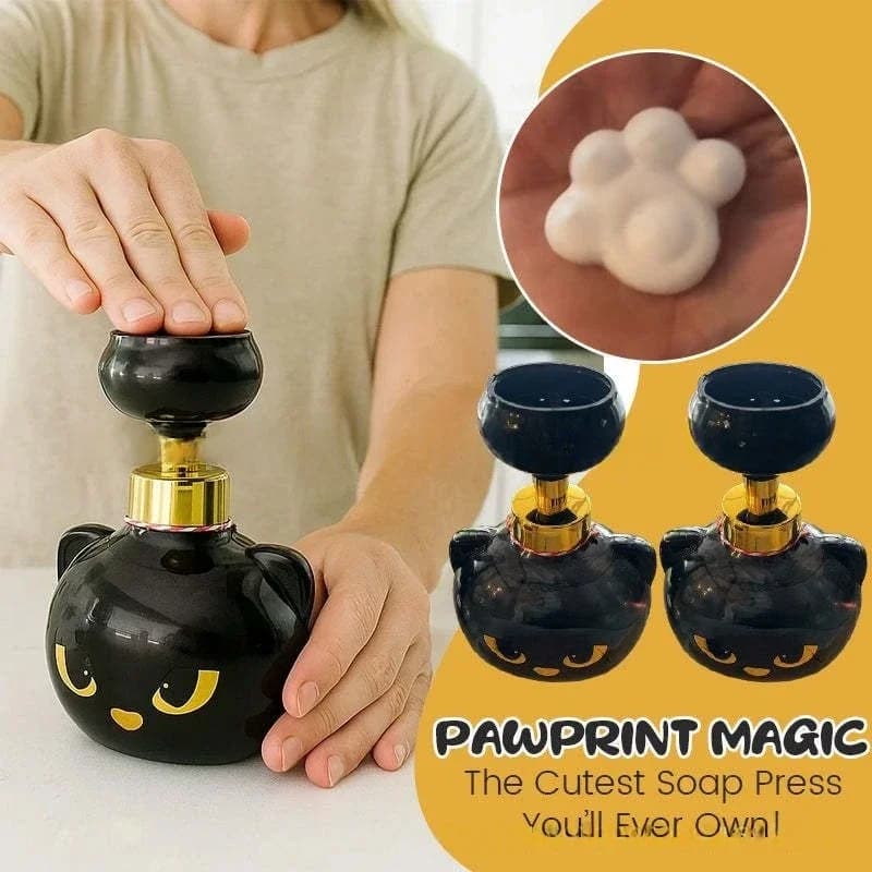 Dispenser di Sapone a Schiuma a Forma di Zampa di Gatto, Divertente e Carino, Bottiglia con Pompa a Forma di Fiore, Regalo per Amanti dei Gatti, per Bagno e Cucina