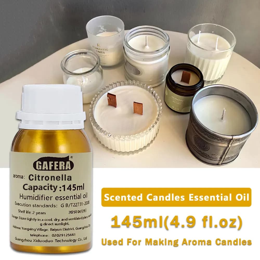 GAFERA 145ml (4.9 fl.oz) Olio Essenziale di Citronella/Eucalipto - Per la Creazione di Candele Aromaterapiche, Sapone Fatto a Mano e Umidificatore