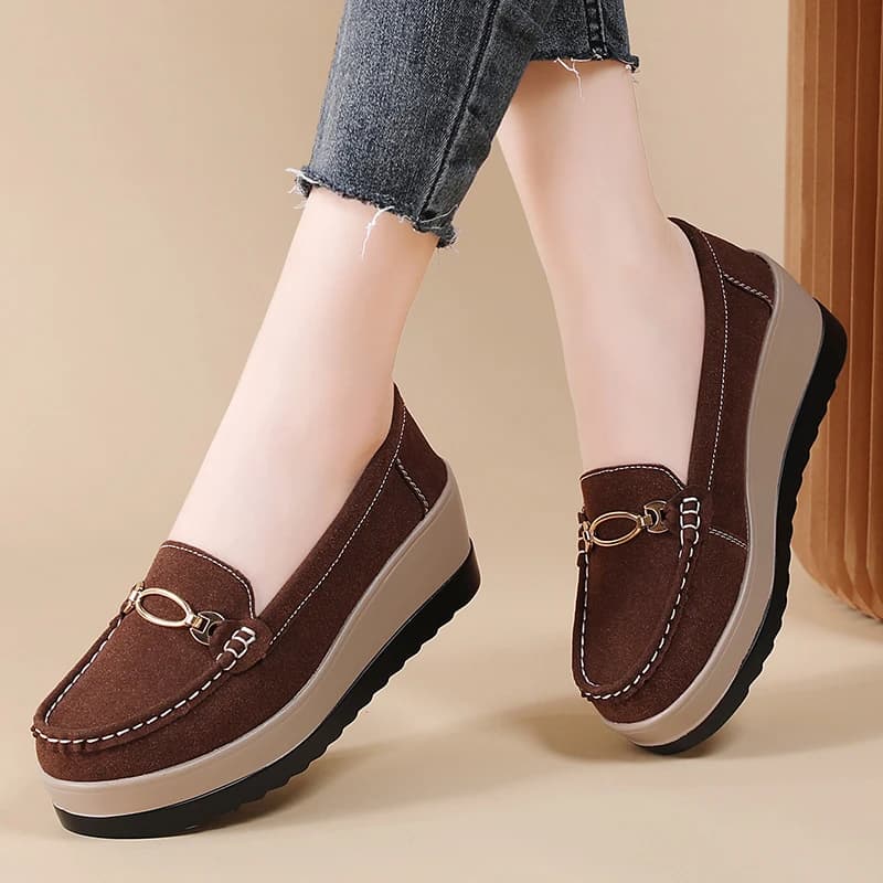 Mocassini Sportivi Casual da Donna in Vera Pelle 100% - Scarpe da Passeggio Leggere, Traspiranti ed Eleganti per Donna, Disponibili in Taglie Grandi