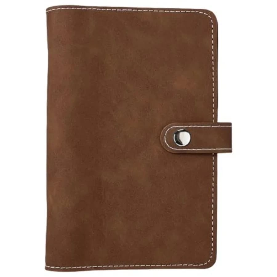 A6 PU Leather Notebook Binder Cover Refillable Soft Cover Leather Travel Journal Protector Folder 6 Ring Loose Leaf Planner Bin
