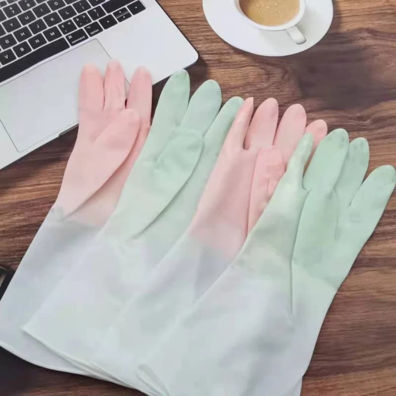 Guanti per lavare i piatti domestici Guanti resistenti all'usura per la pulizia dei vestiti da cucina in lattice di gomma impermeabili durevoli