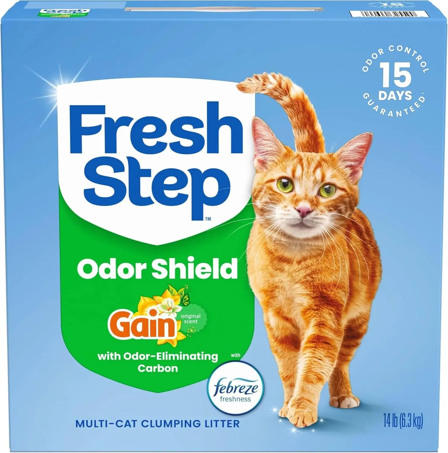 Lettiera per Gatti Agglomerante a Basso Contenuto di Polvere con Profumo Fresco e Blocco Anti-Ammoniaca, Confezione da 14 libbre