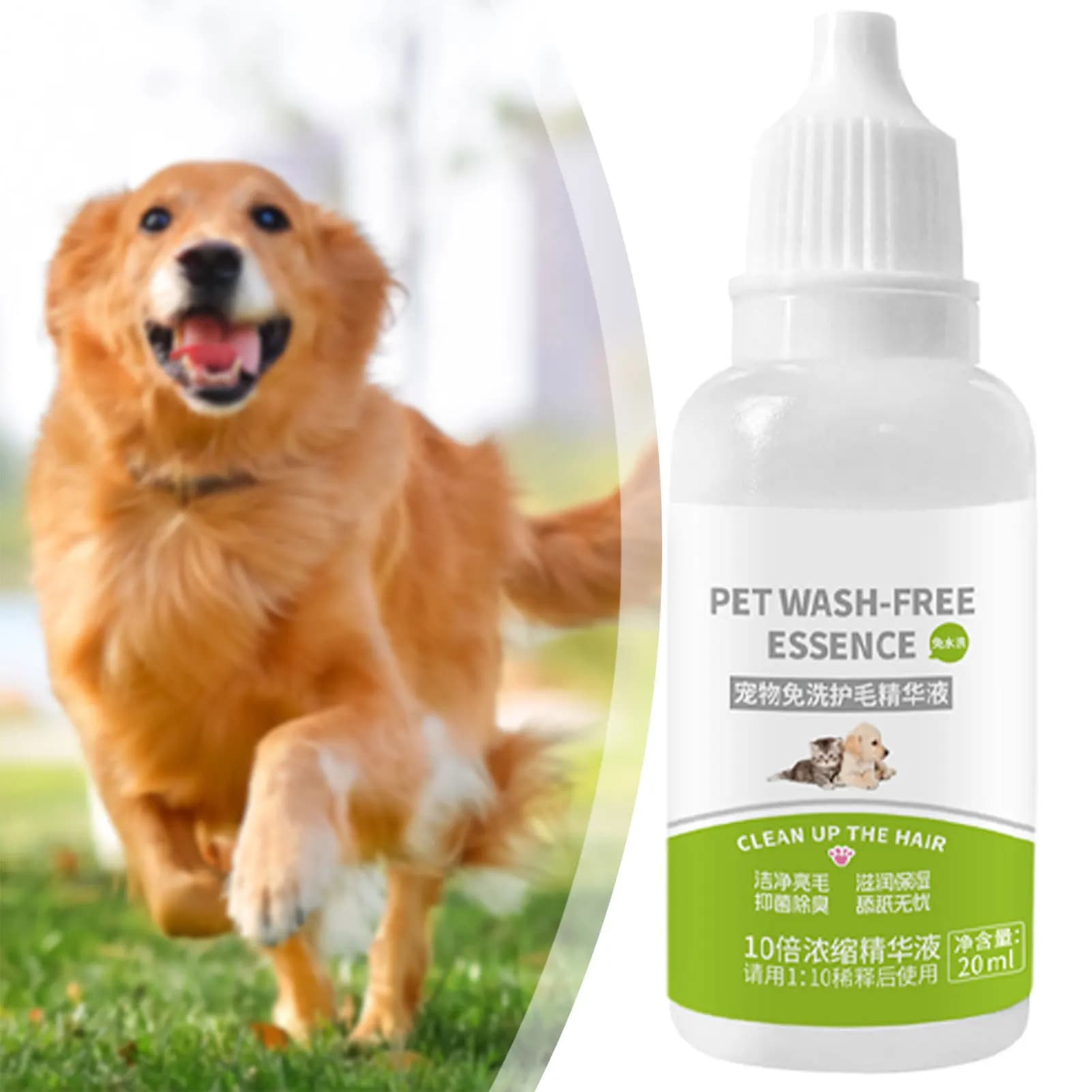 Shampoo secco per animali domestici Spray per cuccioli Detergente per la pelliccia delicato senza risciacquo Elimina gli odori Cura degli animali domestici con profumo fresco e duraturo