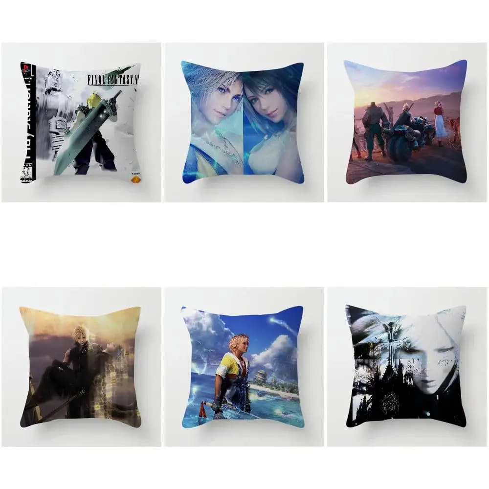 Ottima Idea Regalo: Fodera per Cuscino 45x45cm per Casa, Ufficio, Camera da Letto, Divano, Auto - Tema Gioco F-F-Final Fantasy 7