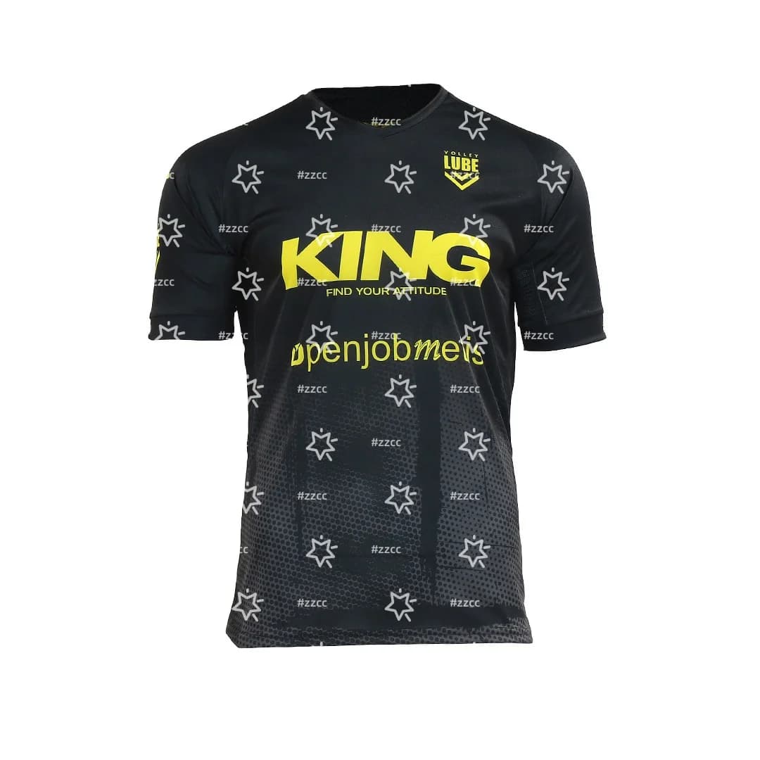 Maglia da pallavolo Cucine Lube Civitanova Home 25-26, Kit da allenamento, T-shirt sportiva estiva da uomo, Abbigliamento per bambini, T-shirt Y2K da donna