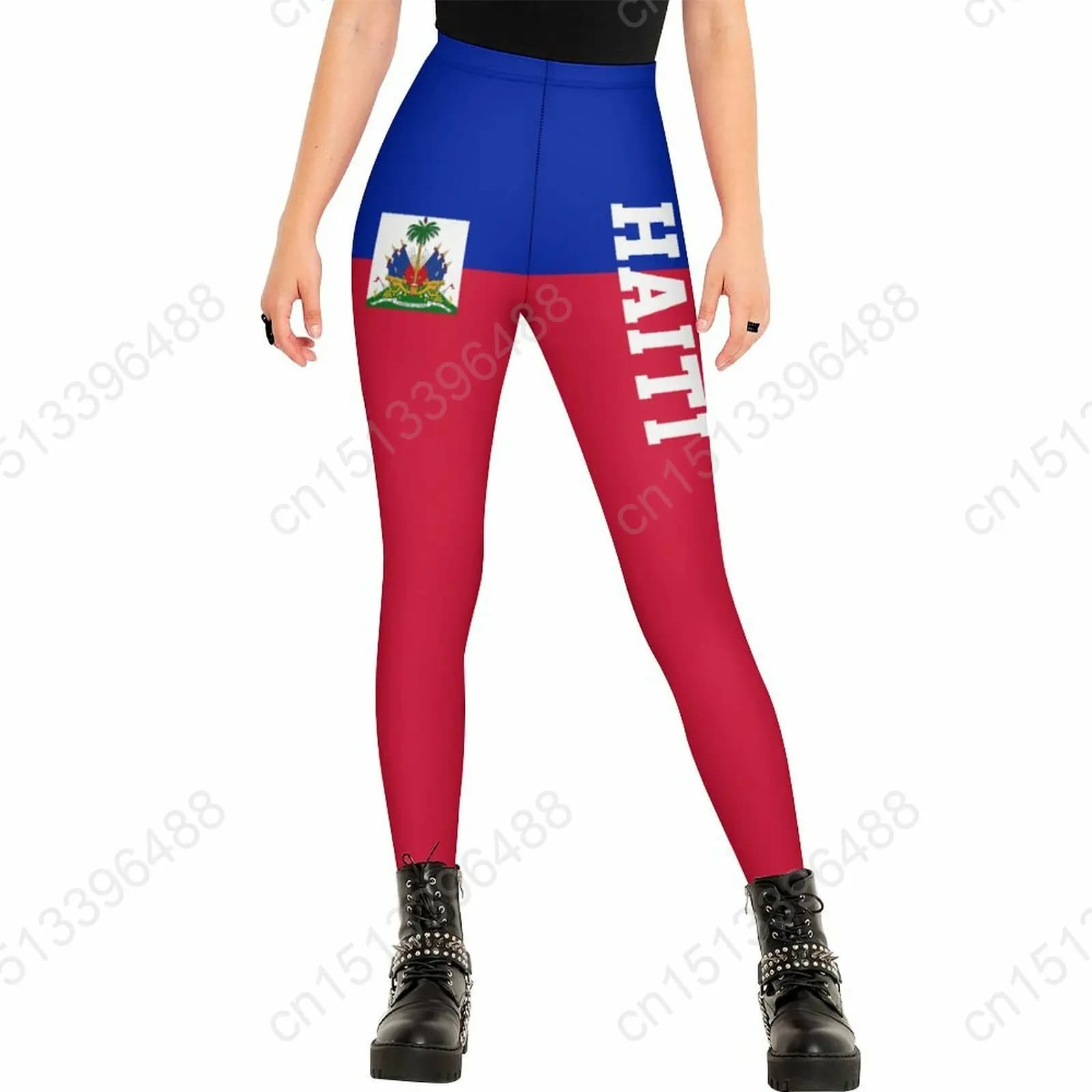 Leggings a Vita Alta 2026 per Donna, Pantaloni da Yoga Morbidi con Bandiera di Haiti per Ragazze, Ideali per Allenamento e Corsa