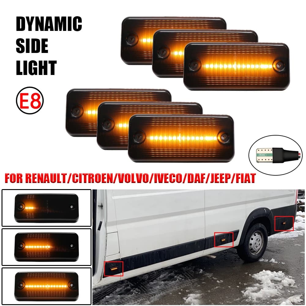 Indicatori di direzione laterali dinamici indicatori di direzione a freccia lampade lampeggianti per RENAULT VOLVO IRISBUS HEULIEZ DAF Fiat Ducato IVECO DAILY