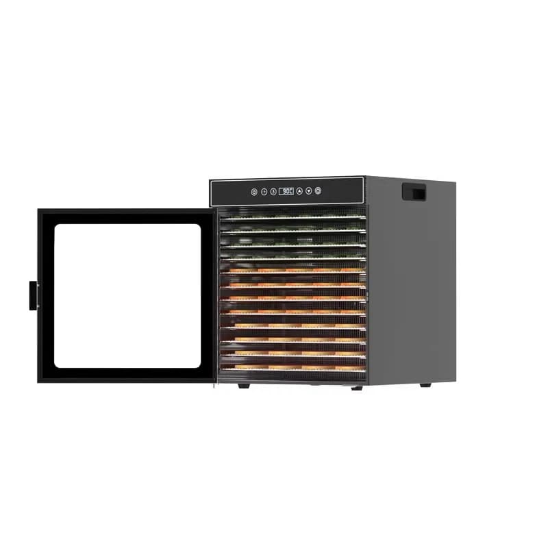 Black Food Dehydrator Rotating Drum for Fruit Vegetables Meat Seafood Scented Tea&Medicine-Household Air Drying Machine