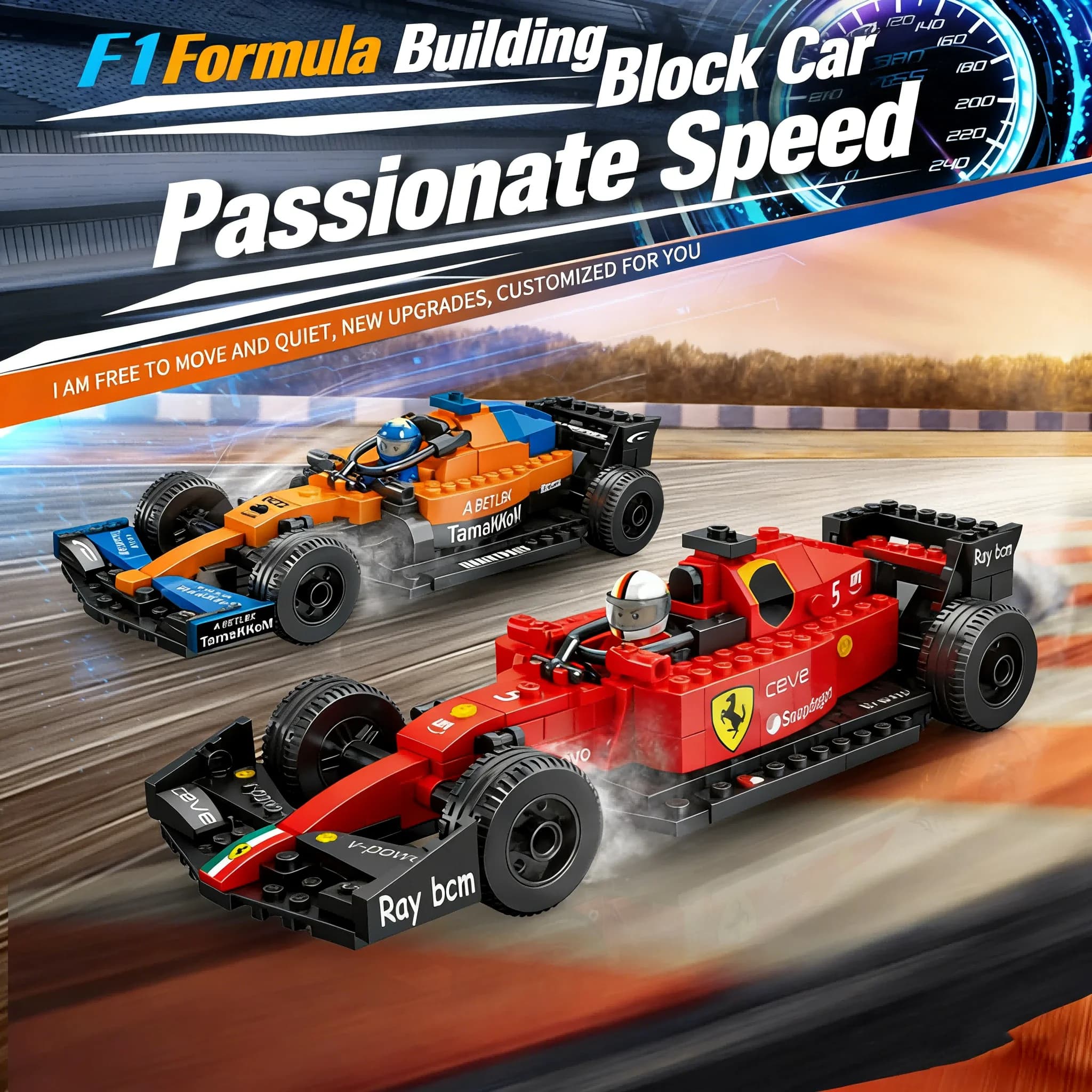 Set di Blocchi da Costruzione MJ BLOCK Speed Rally Racing City Champions F1, Modello di Auto Sportiva Classica FIA, Giocattolo per Bambini