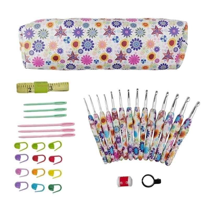 E1PB 14 Size Crochet Hooks 2-10mm Ergonomical Crochet Hook Set Practical Crochet Kits