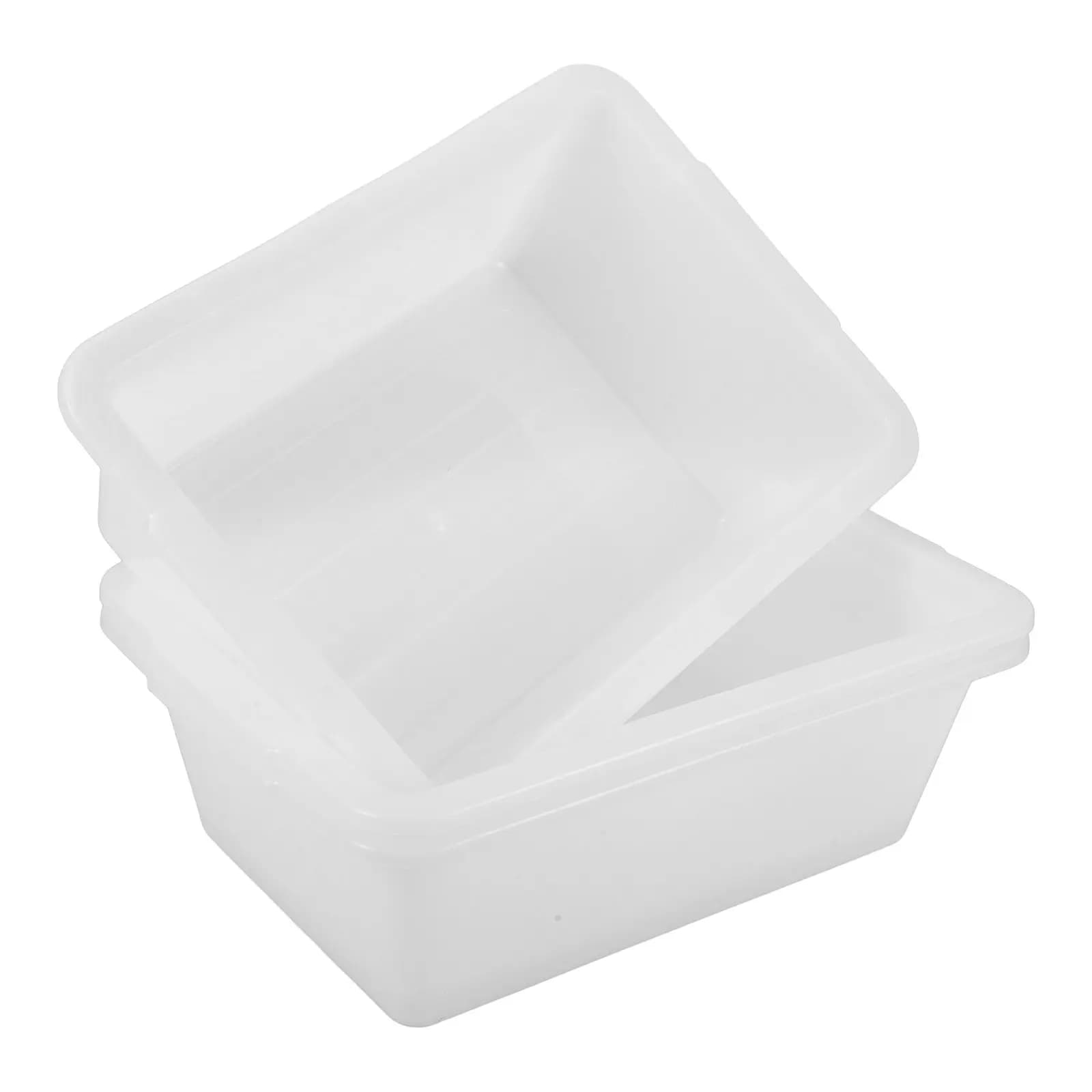 3Pcs Storage Box Multipurpose Plastic Rectangular Bus Tub Utility Tote Commercial Washing Basin Dishwasher Tub for Restaurant
