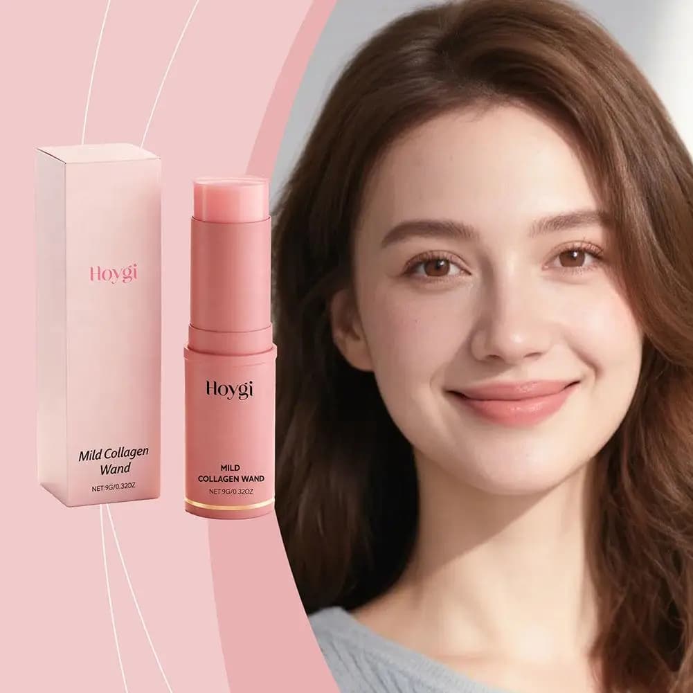 Stick for Collagen Skin Care - Hydrating, Lighting, Shaping, Repair Cutanea Barrier, Pink Portable Beauty Stick for Daily Use