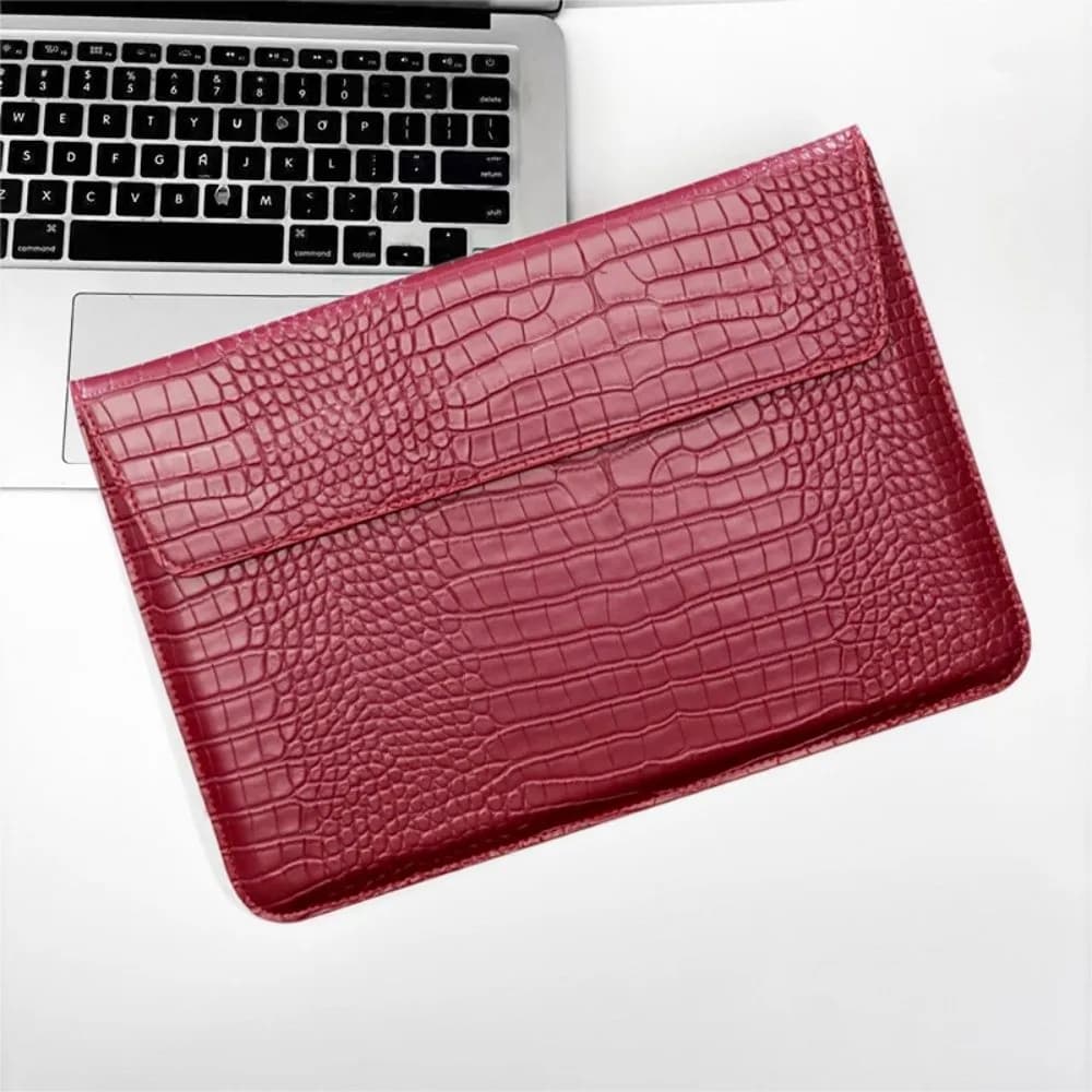 Custodia per Laptop da 13 Pollici con Chiusura Magnetica, in Pelle, Impermeabile e Leggera, con Supporto Integrato