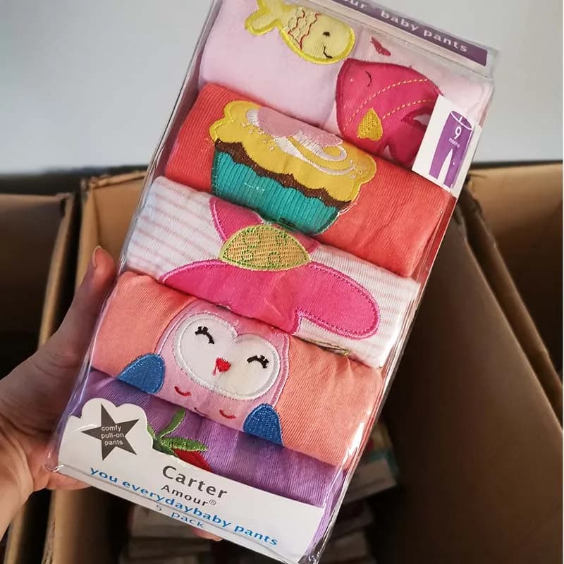 5 Confezioni di Pantaloni Harem in Cotone Unisex per Neonati, Leggings Lavorati a Maglia Primaverili ed Estivi per Bambini e Bambine
