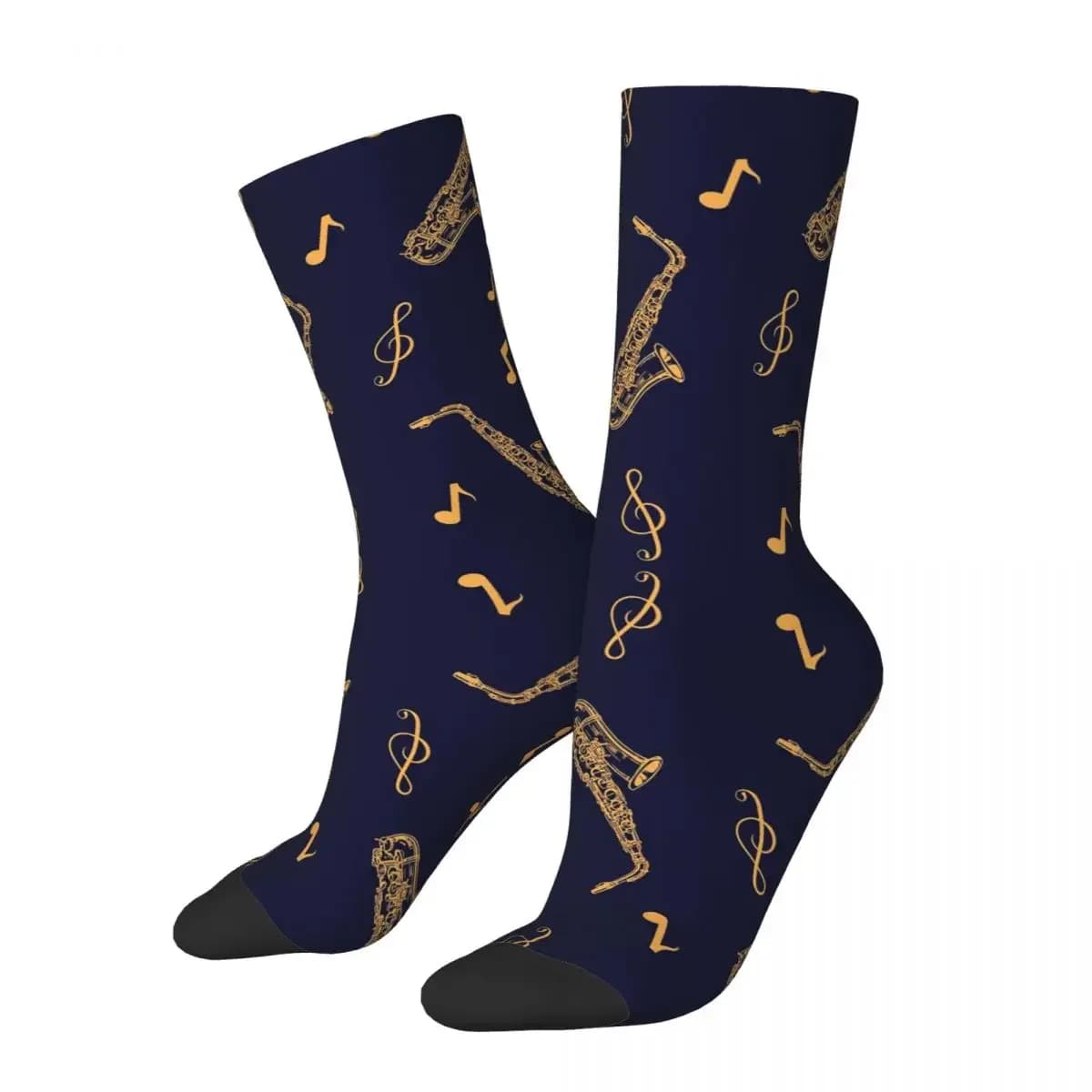 Musical Saxophone Pattern Socks Harajuku High Quality Stockings All Season Long Socks Accessories for Man's Woman's Gifts