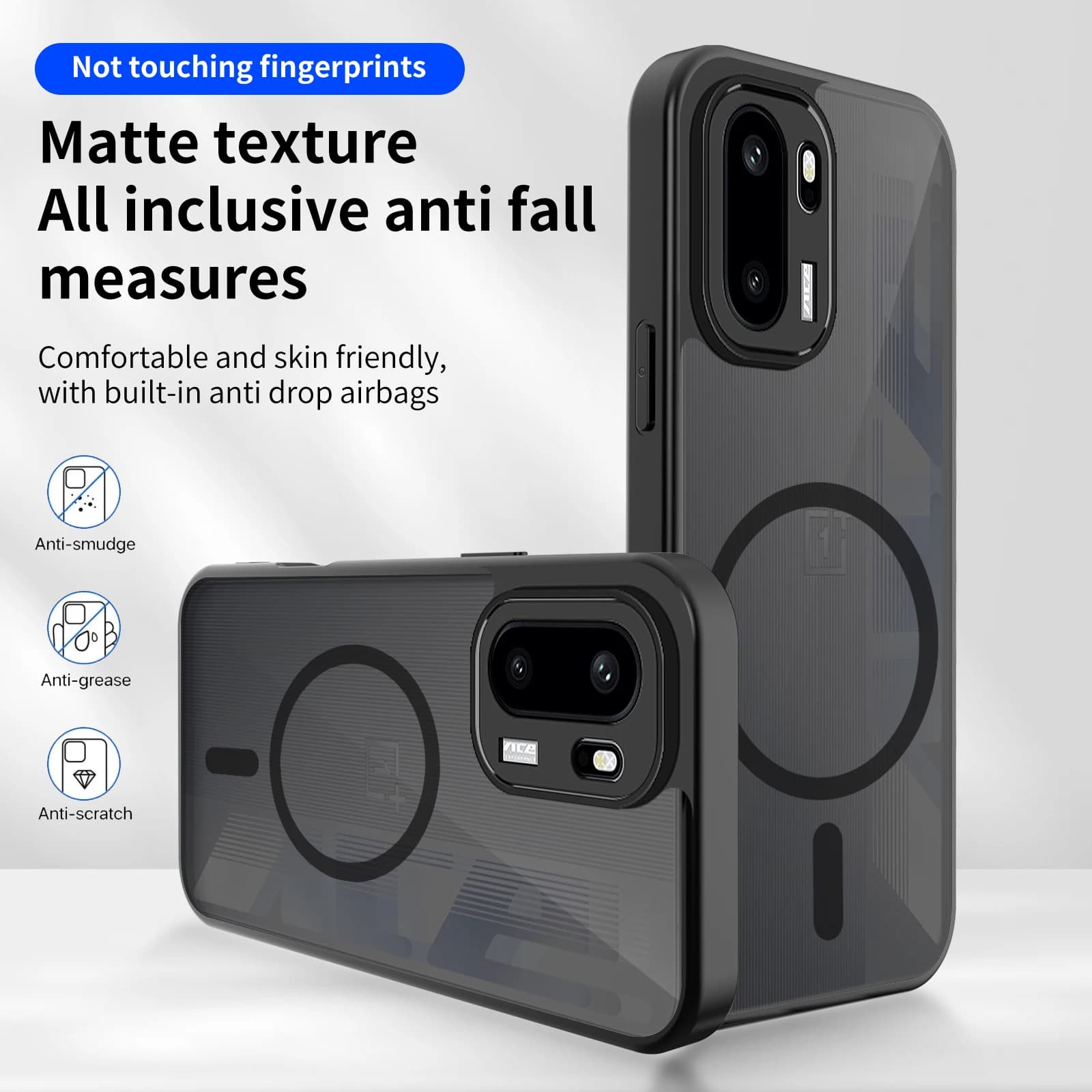 Phone case with magnetic wireless charging for OnePlus 15, 15R, 13, 13R, 13T, 13S, ACE5, Racing, Nord CE5, Nord5, ACE5 Ultra