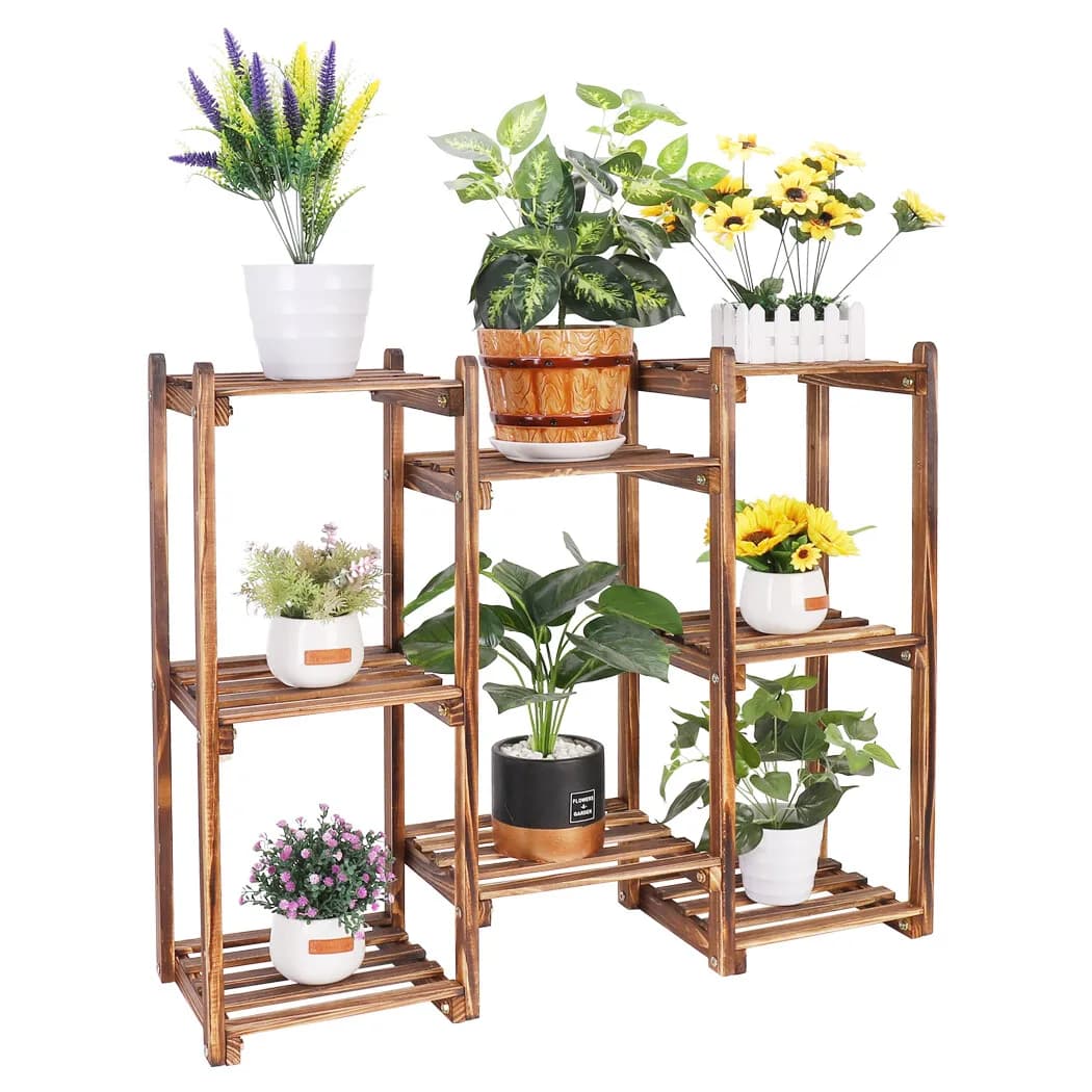 Supporto per Piante da Interno ed Esterno in Legno per Piante Multiple e Vasi di Fiori USA