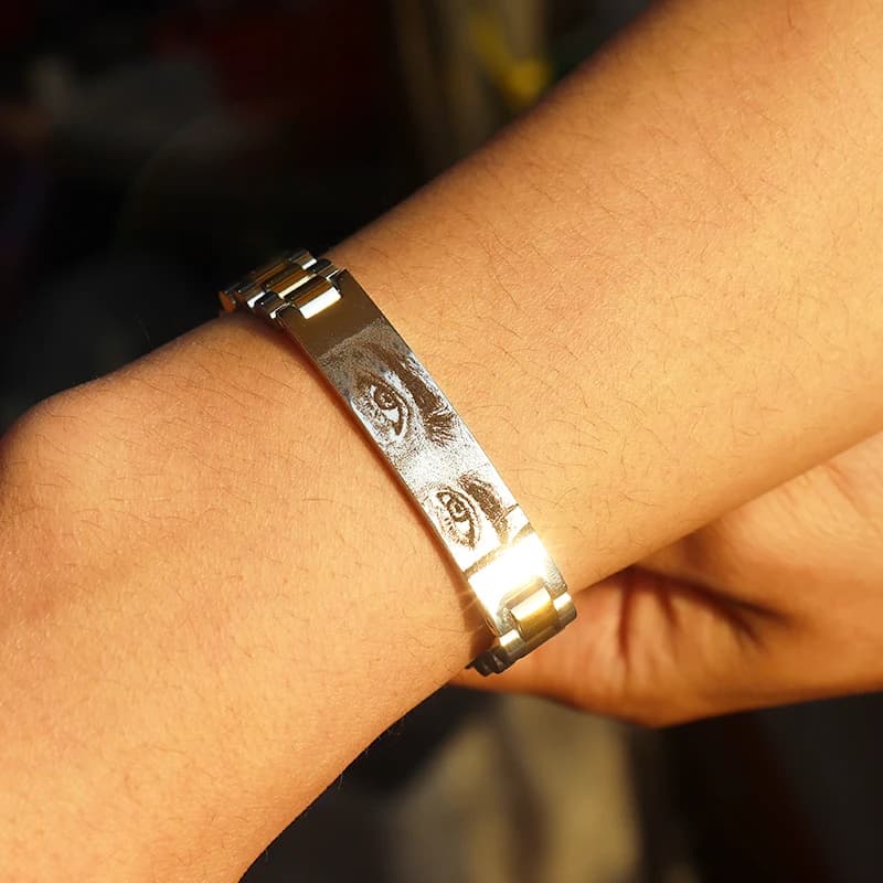 Custom Bracelet Custom Photos and Text Stainless Steel Jewelry Luxury Bracelet Effective Laser Engraving Any Information