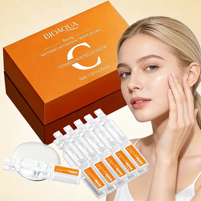Set of 30 Sieri Viso alla Vitamin C BIOAQUA, Kit of Disposable Face Essences Anti-aging and Hydrating for Skin Care