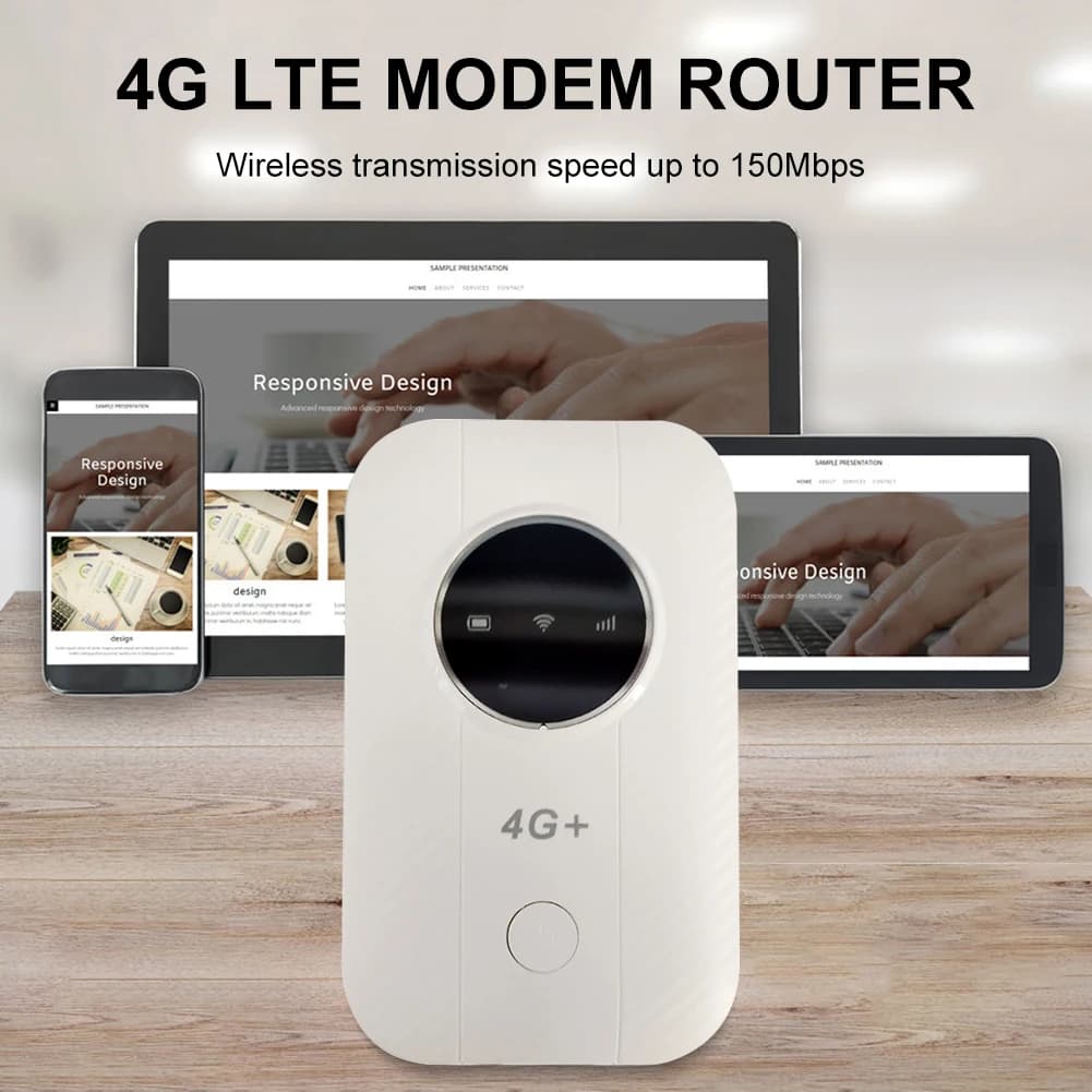 4G LTE Mobile WiFi Router 150Mbps Pocket Mobile Hotspot Up To 10 Users with SIM Card Slot Wireless Router for Car Travel