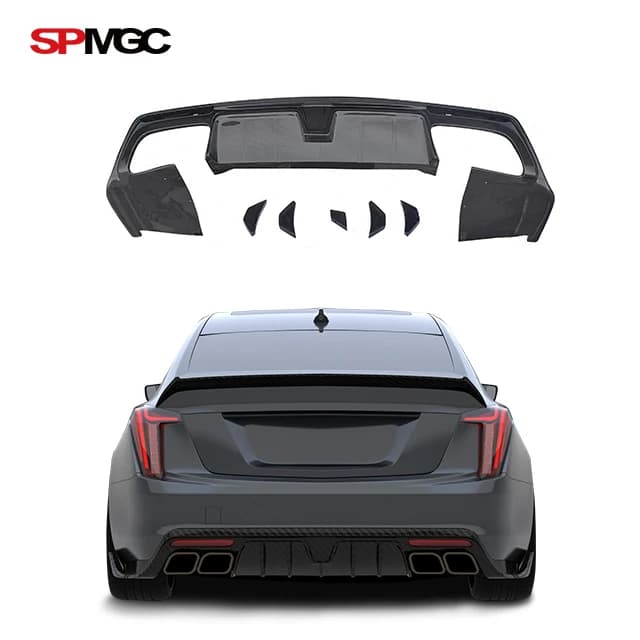 Labbro diffusore posteriore in materiale fibra di carbonio per Cadillac CT5