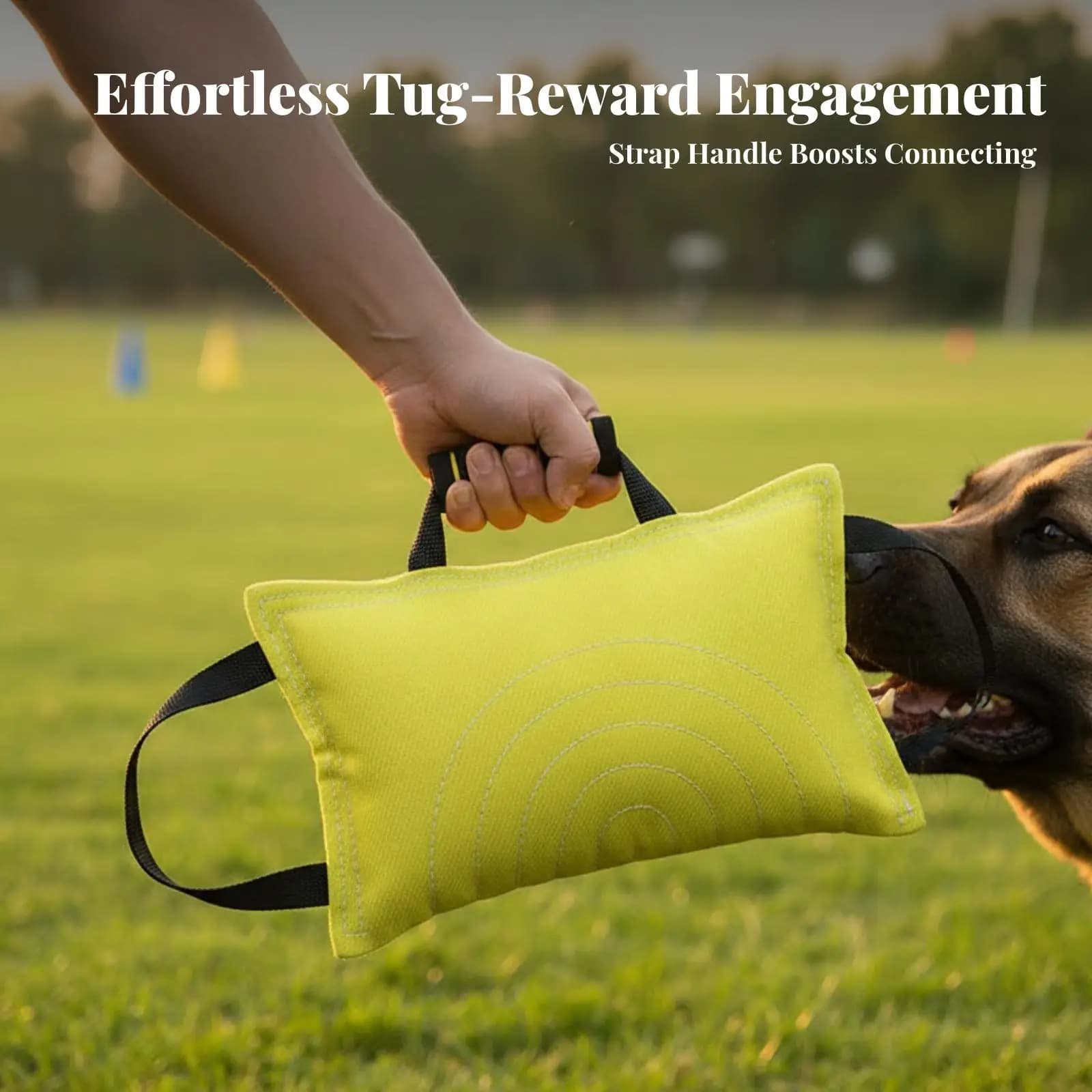 Dog Training Bite Pillow Tough Tug Toy with Handles Padded for Dogs
