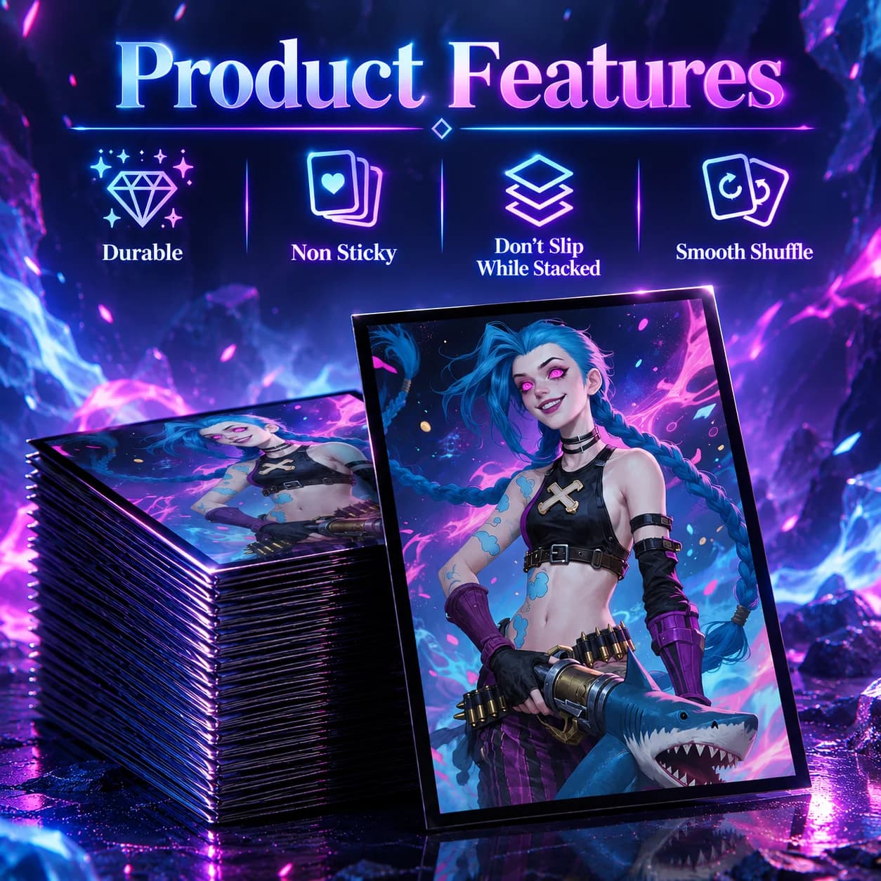60PCS 66×91mm Matte Standard Size Art Anime Cartoon Card Sleeves Top Loading Board Game Card Sleeves Protector for TCG/PTCG/MTG