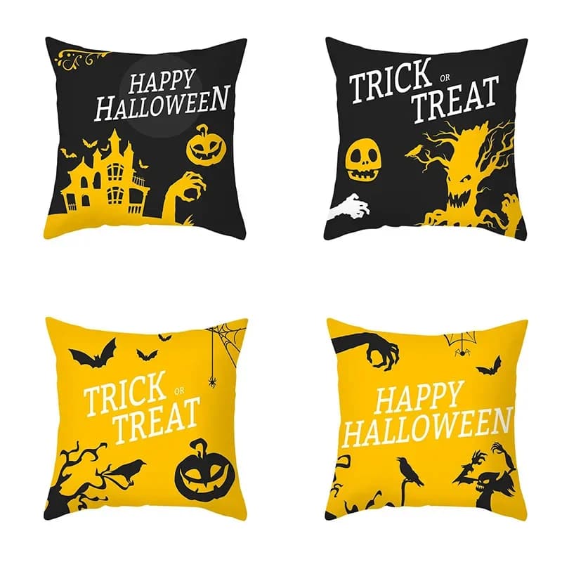 Fodera per cuscino decorativa con lanterna di zucca di Halloween, per auto, ufficio, soggiorno, divano, federa a tema Halloween
