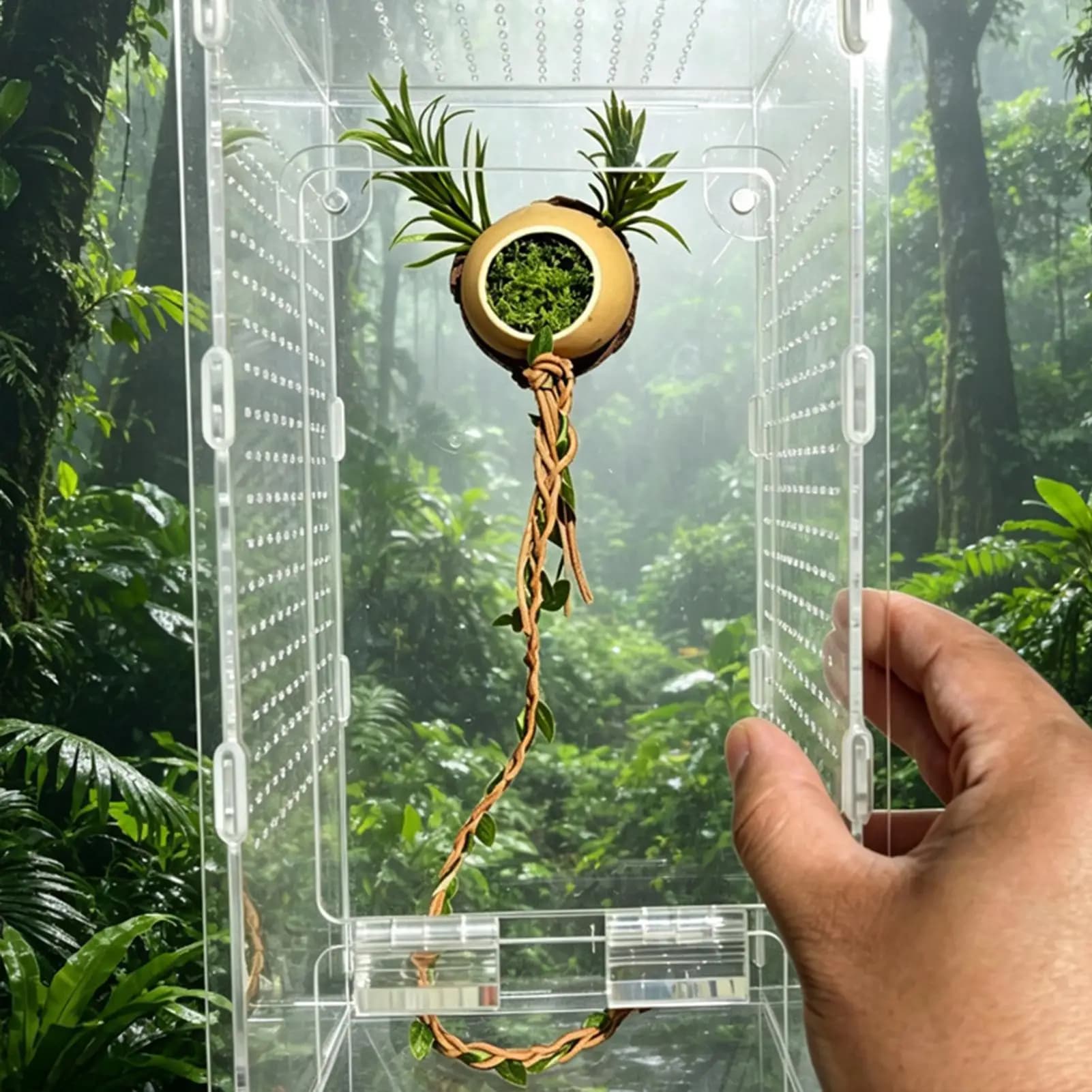 Jumping Spider Climbing Toys Magnetic Funny Decorative Spider Shelter Climbing Rope For Small Reptiles Cage Playing Exploration