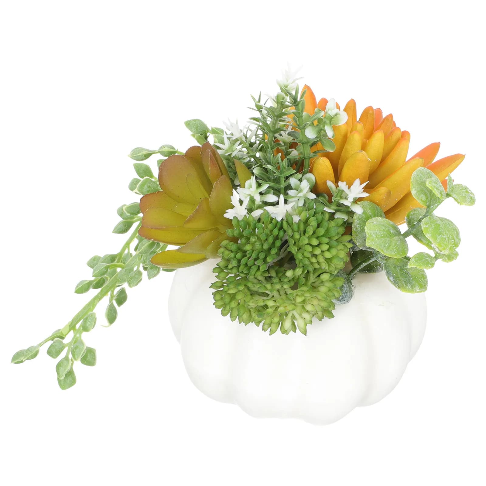 Artificial Pumpkin Shape Bonsai, Simulated Green Fin Plant, Home and Office Decoration, Desk Ornament