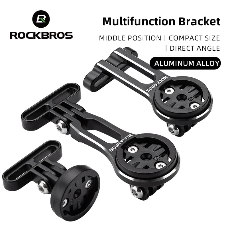 ROCKBROS Bicycle Bracket Lamp Support for Front Light Aluminum Alloy Extension Support for Wahoo Bryton Garmin Bicycle Computer Bracket