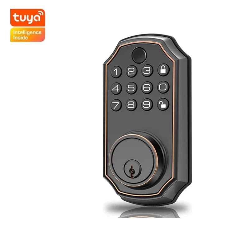 Serratura Intelligente Tuya Wifi in Lega di Alluminio, Serratura Digitale Elettronica con Impronta Digitale e Tastiera, Impermeabile per Porte di Casa