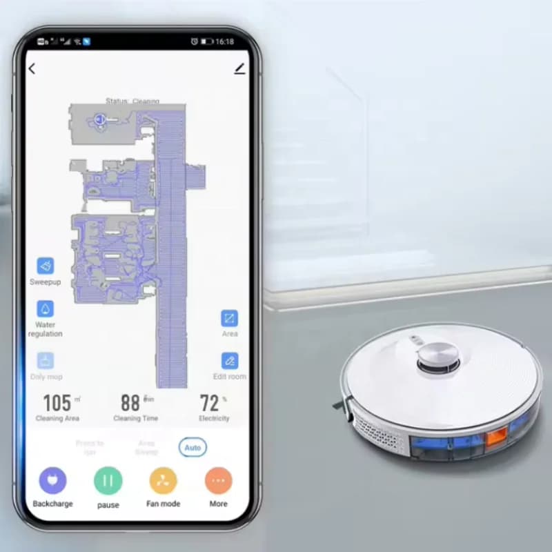 Spazzatrice per tappeti e pavimenti con navigazione LDS Tuya 3000PA Mappatura Robot aspirapolvere umido e secco per uso domestico