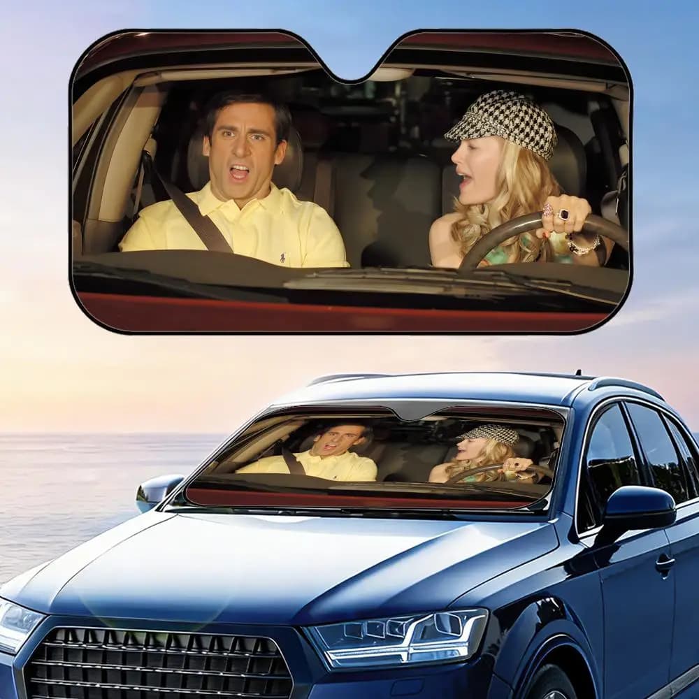 Parasole Pieghevole per Auto The 40-Year-Old Virgin, Protezione UV, Isolamento Termico Riflettente, Copertura Riutilizzabile