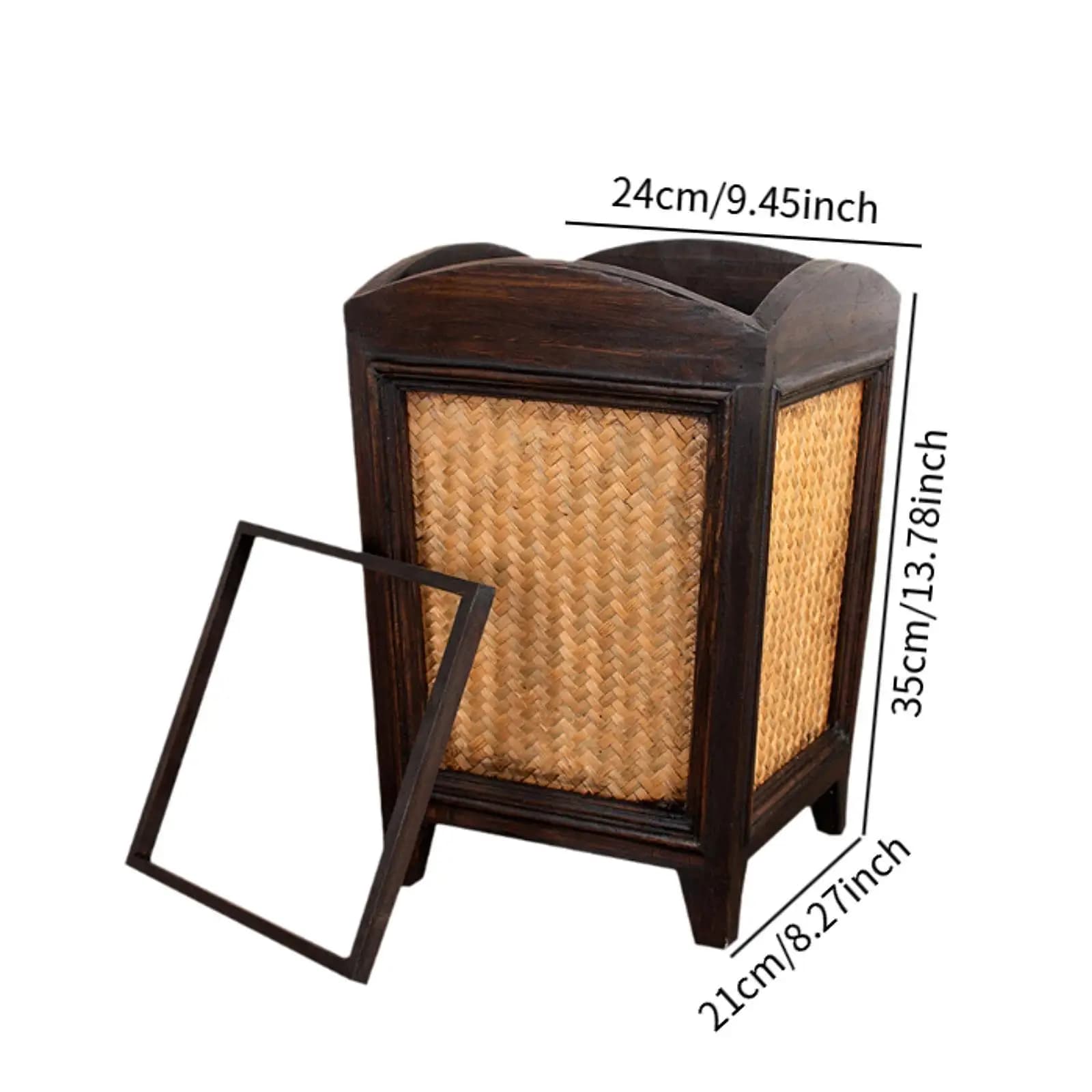 Cestino per rifiuti in legno, facile da usare, contenitore decorativo elegante, cestino per rifiuti per camera da letto, cucina, piccoli spazi, ufficio